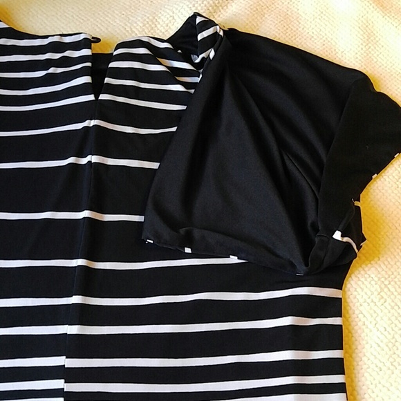 Black Dress with White Stripes - Picture 3 of 8